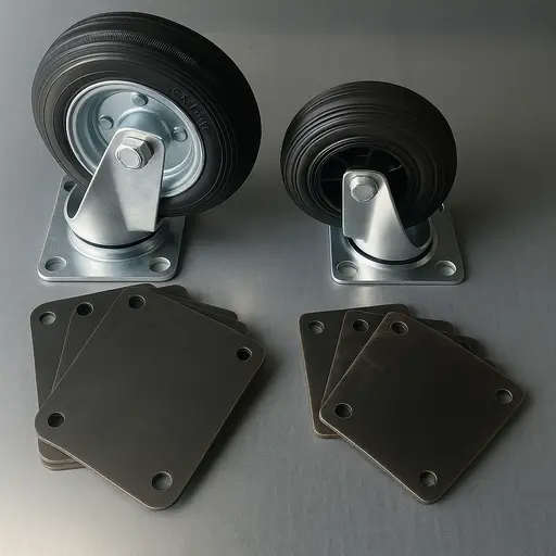 Platines – Pour roulettes industrielles ISO 22883 / 22884 – Acier 5 mm 